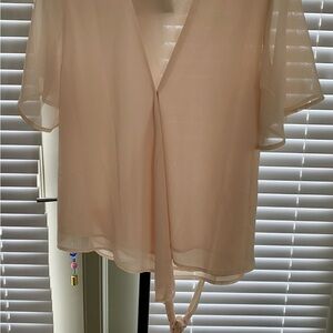 Zenana Outfitters Cream Tie-Front Blouse
